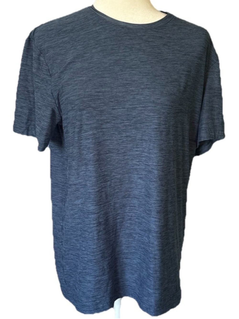FLX Men's M Luxury Soft Wander Tee Shirt Blue Space Dye Travel Leisure Athletic